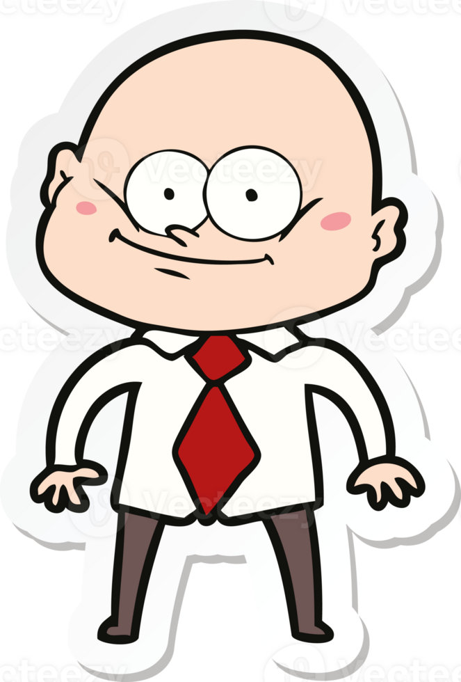 sticker of a cartoon manager man staring png