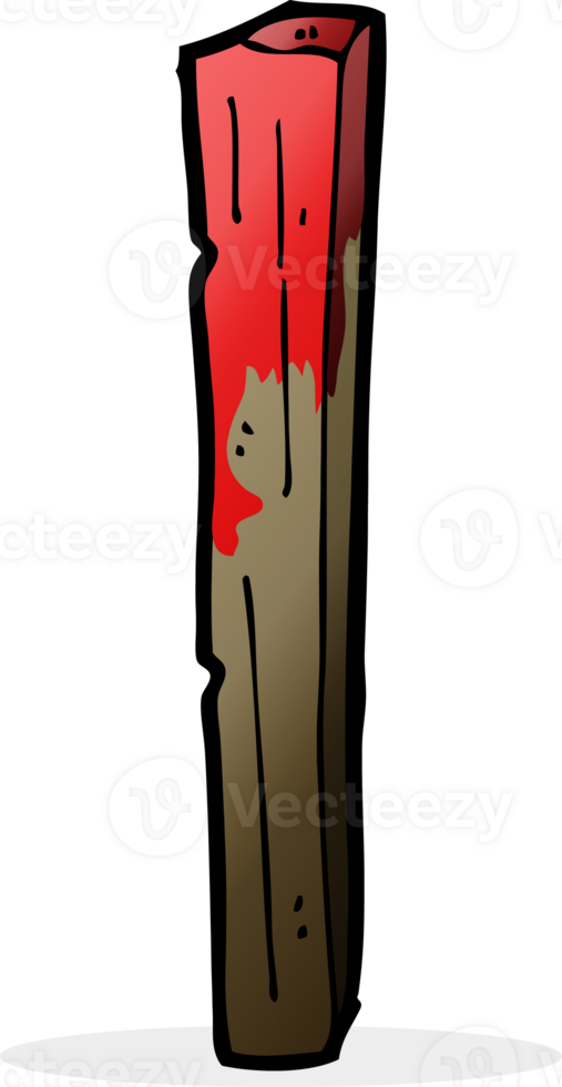 cartoon bloody wooden post png