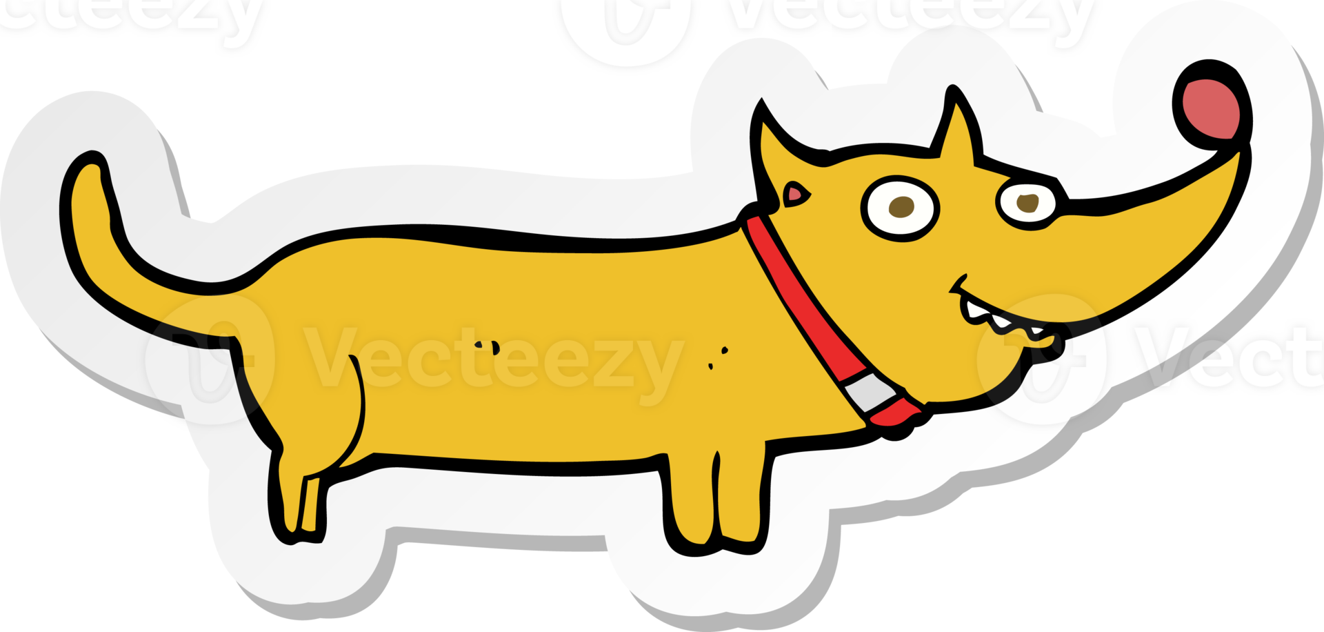 sticker of a cartoon happy dog png