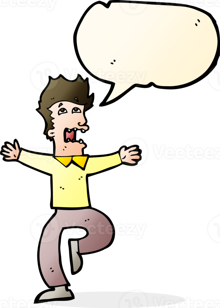 cartoon terrified man with speech bubble png