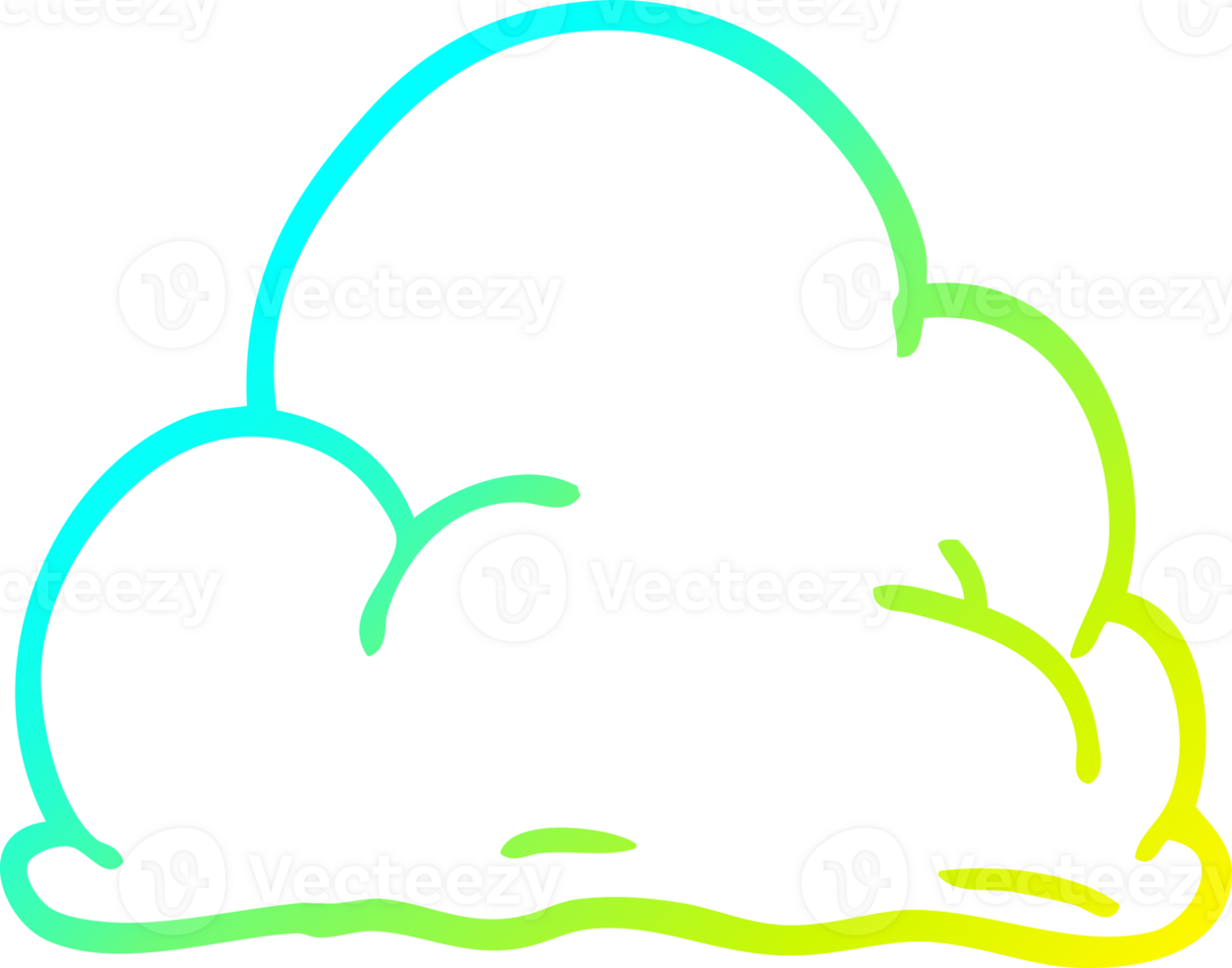 cold gradient line drawing cartoon storm cloud png