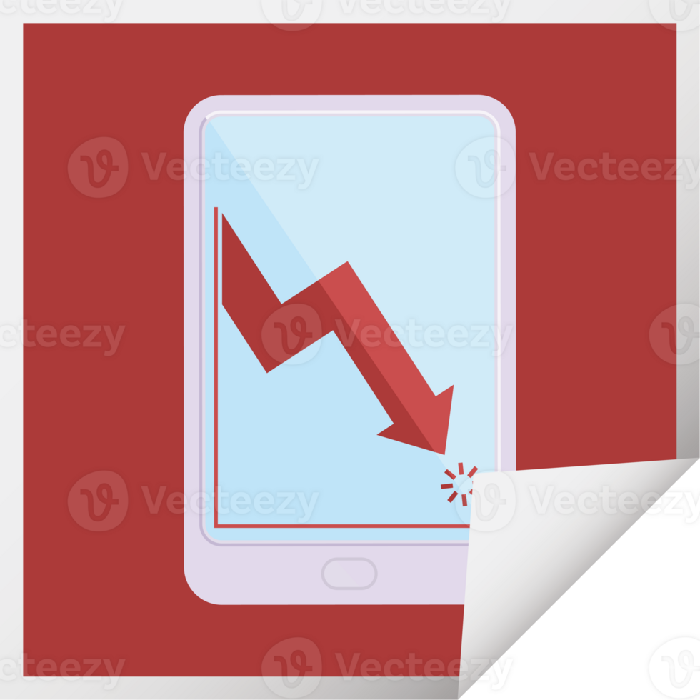 electronic tablet showing business performance graphic square sticker png