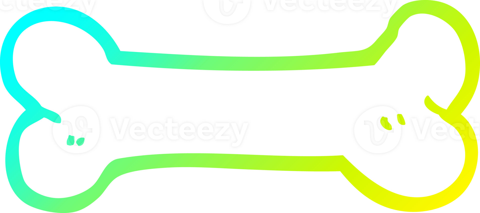cold gradient line drawing cartoon bone png