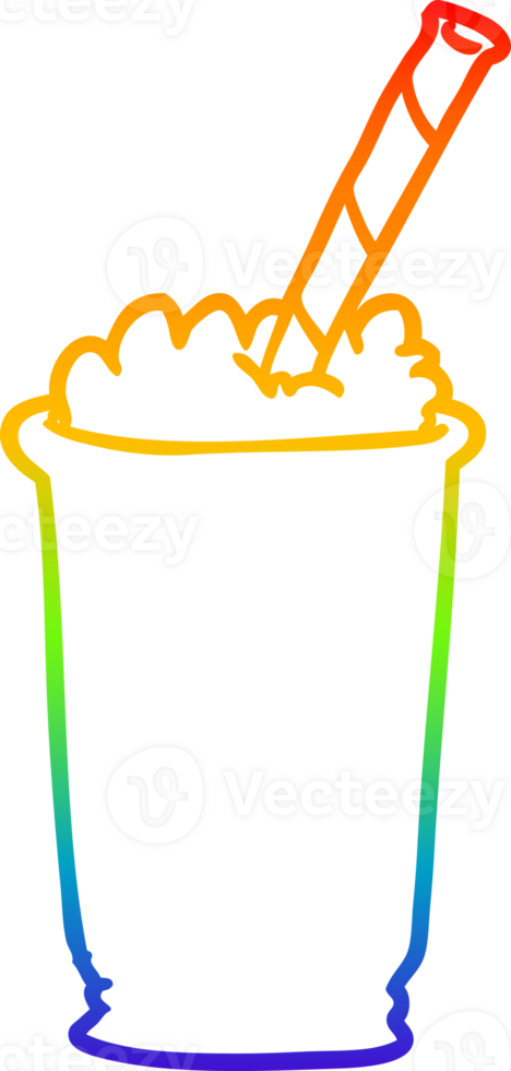 rainbow gradient line drawing milkshake png