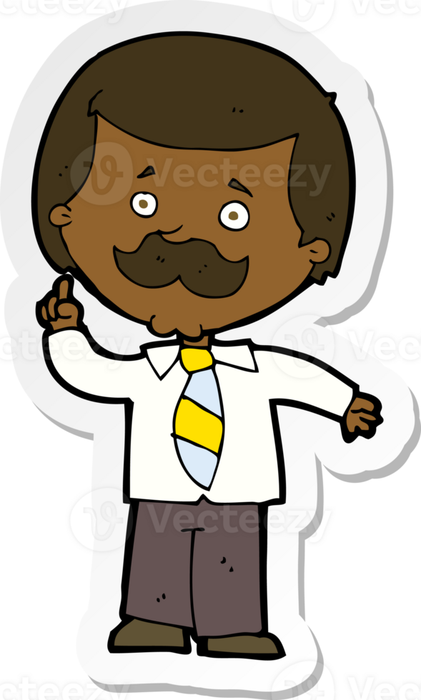 sticker of a cartoon newsreader man with idea png