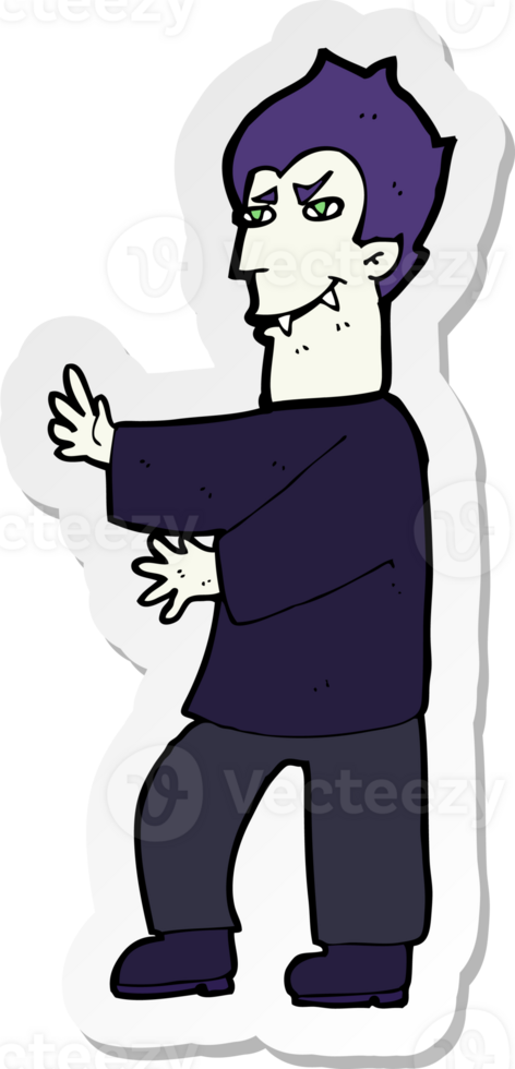sticker of a cartoon vampire png