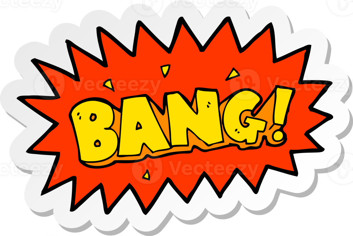 sticker of a cartoon explosion png