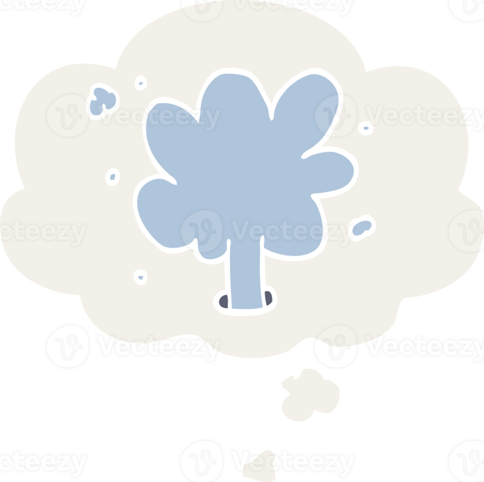 cartoon spouting water and thought bubble in retro style png
