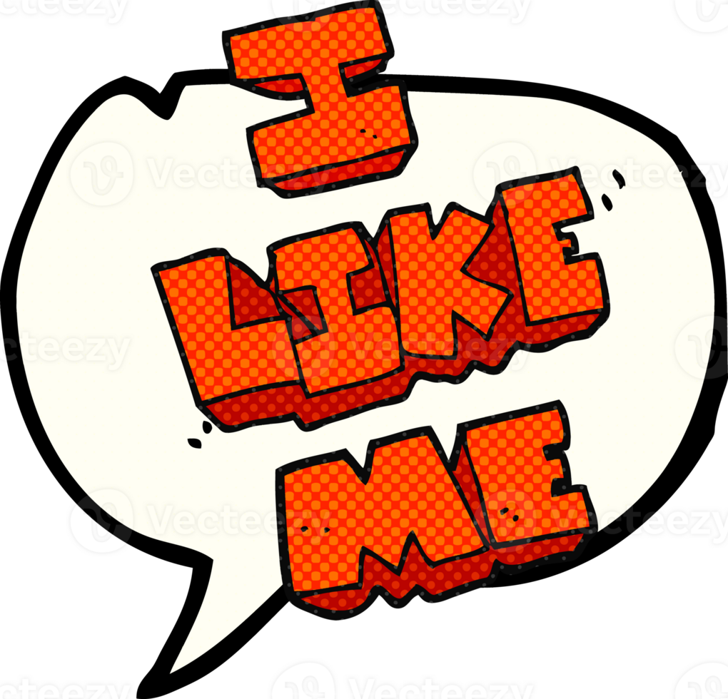 comic book speech bubble cartoon i like me symbol png