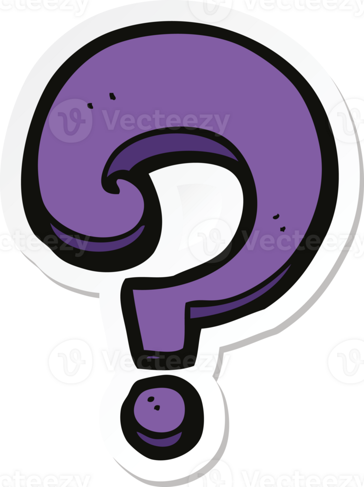 sticker of a cartoon question mark png