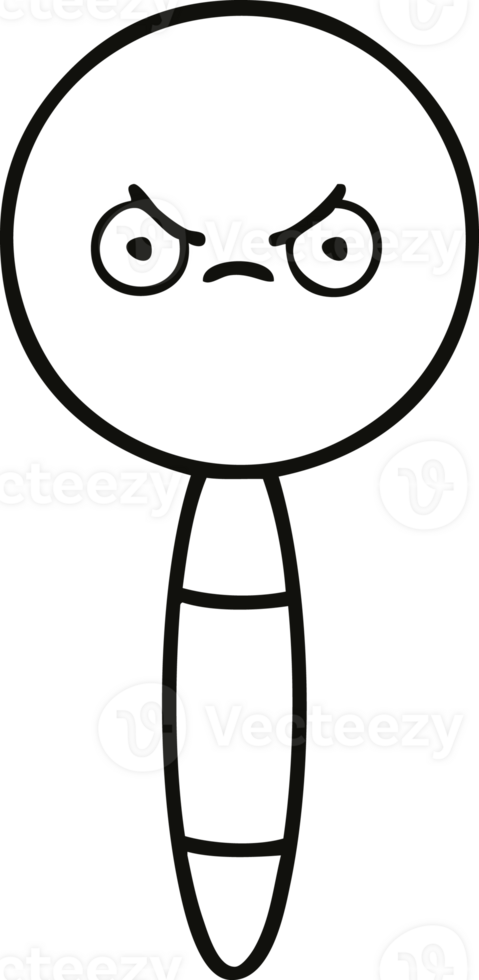 line drawing cartoon magnifying glass png