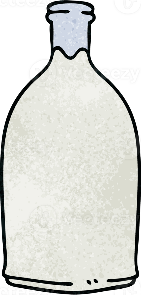 quirky hand drawn cartoon milk bottle png