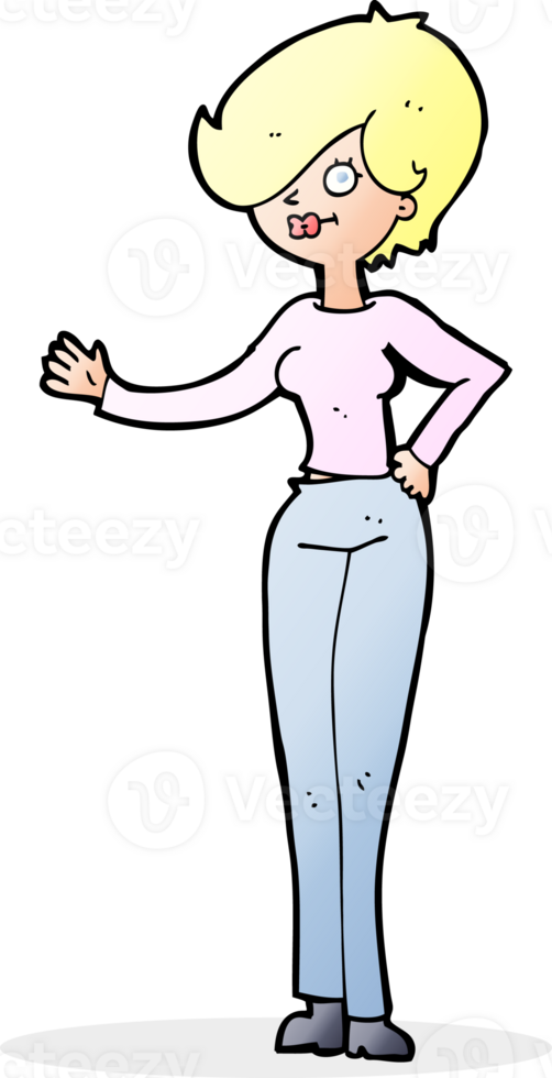 cartoon woman waving png