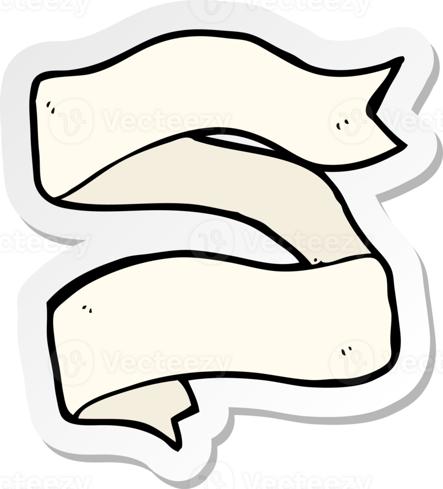 sticker of a cartoon tattoo scroll banner png