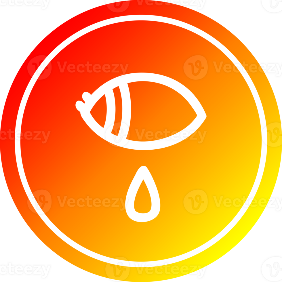 crying eye circular in hot gradient spectrum png