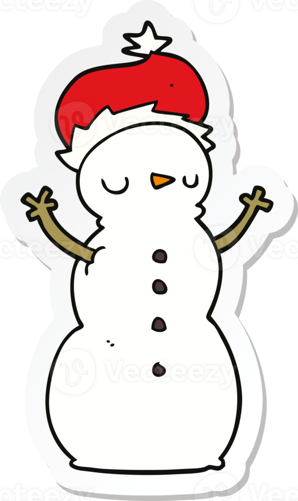 sticker of a cartoon snowman png