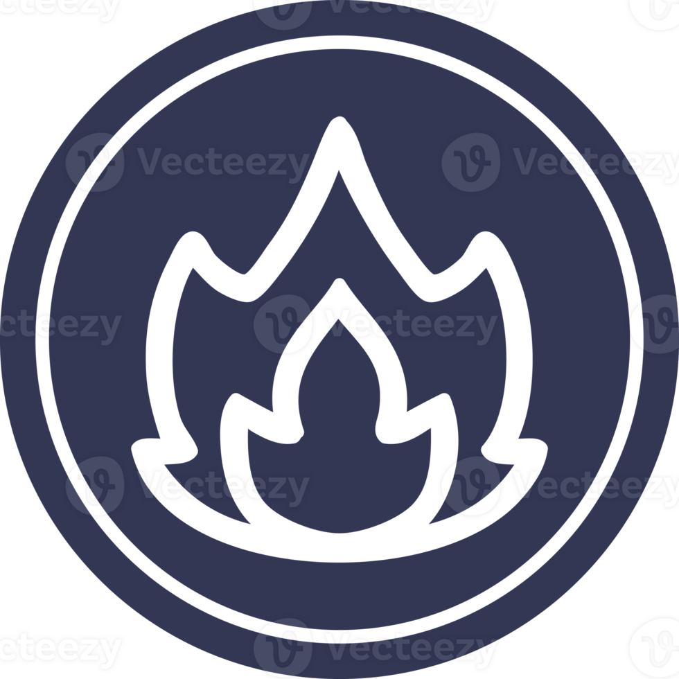 simple flame circular icon png