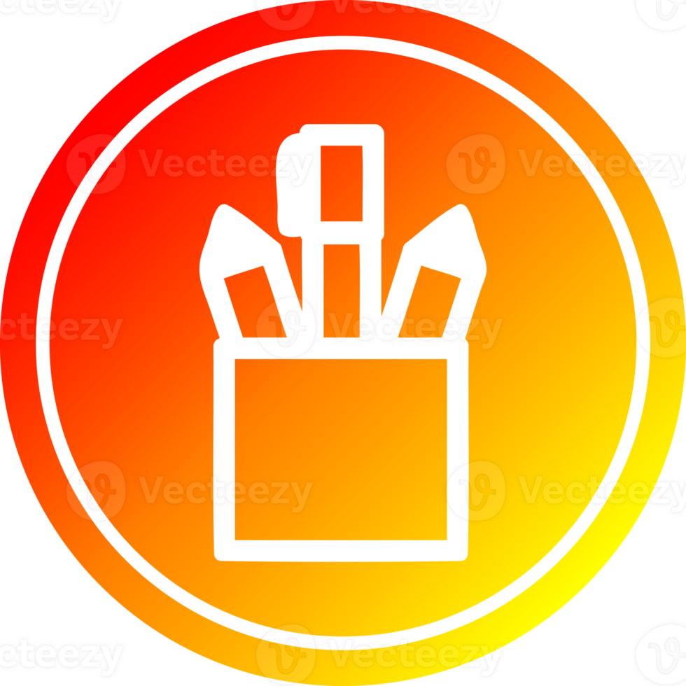 pencil pot circular in hot gradient spectrum png
