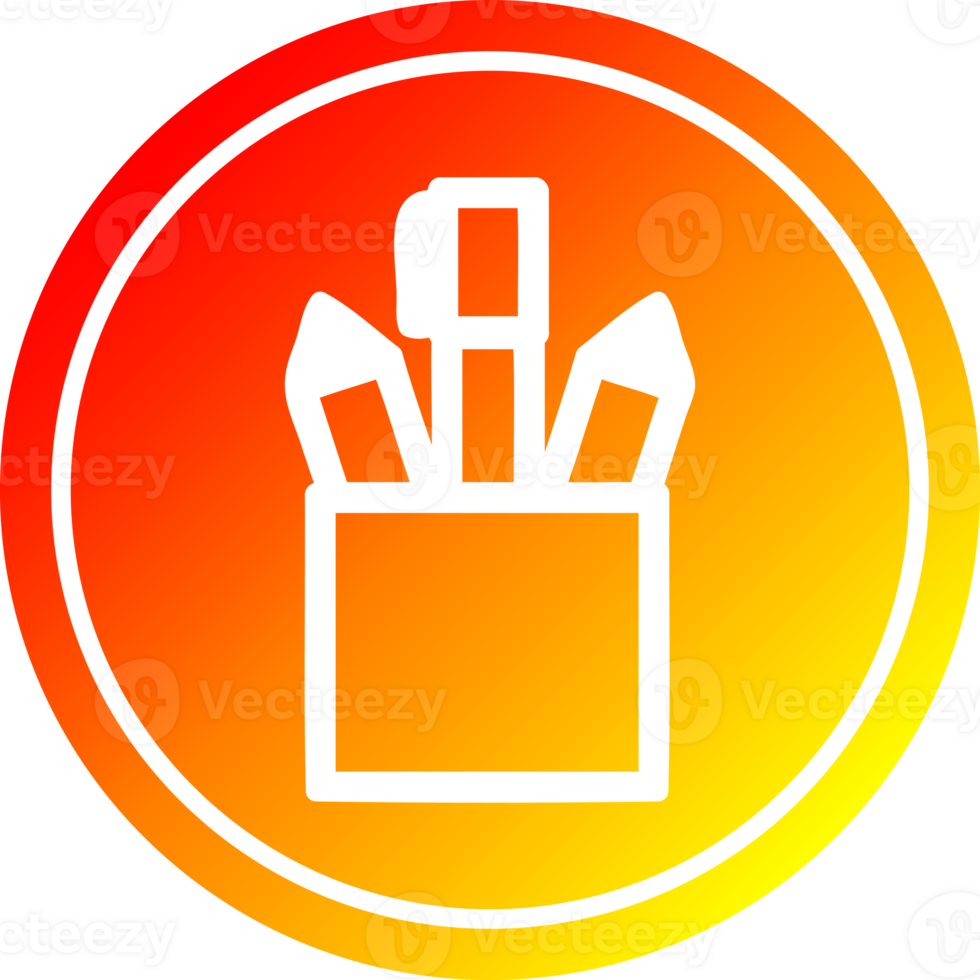 penna kruka cirkulär i varmt gradientspektrum png