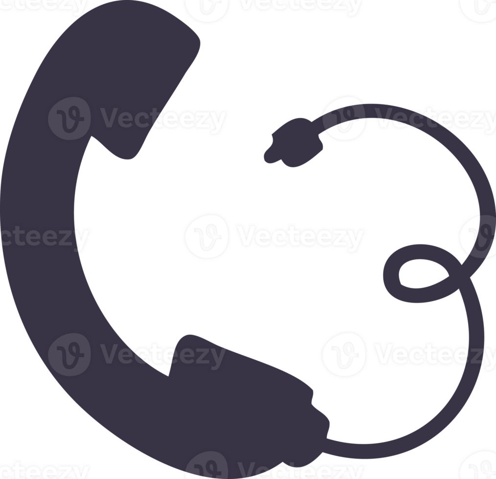 flat color retro cartoon telephone receiver png