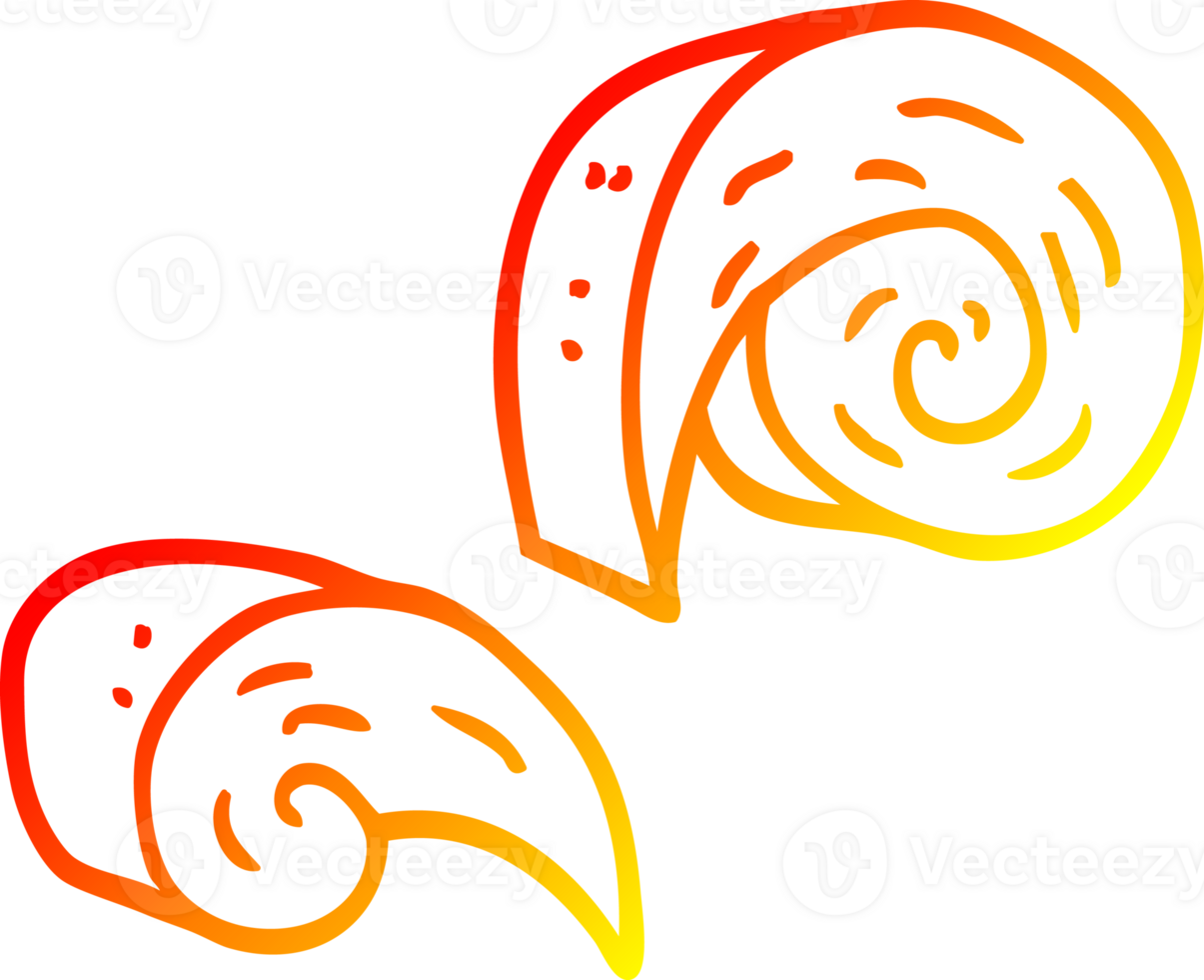 warm gradient line drawing cartoon decorative spiral element png