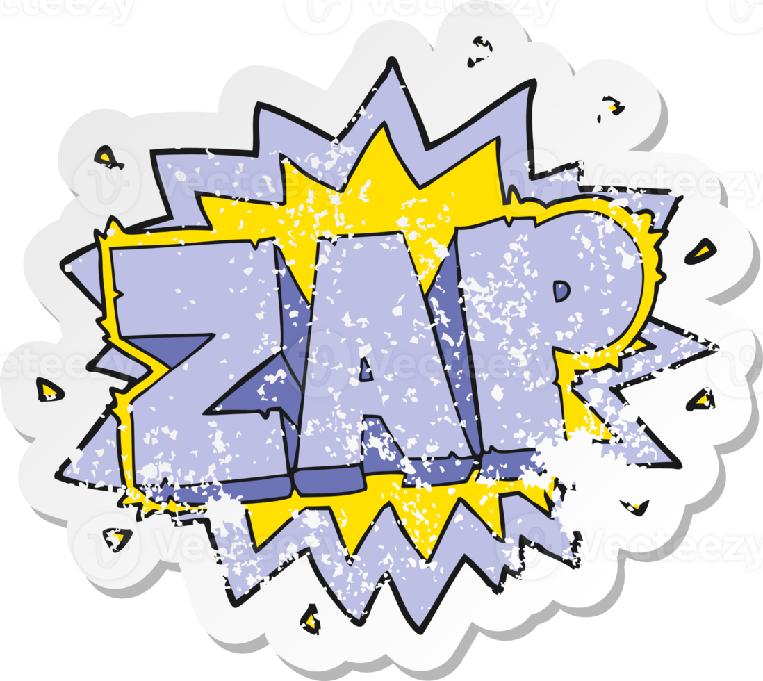 retro distressed sticker of a cartoon zap explosion sign png