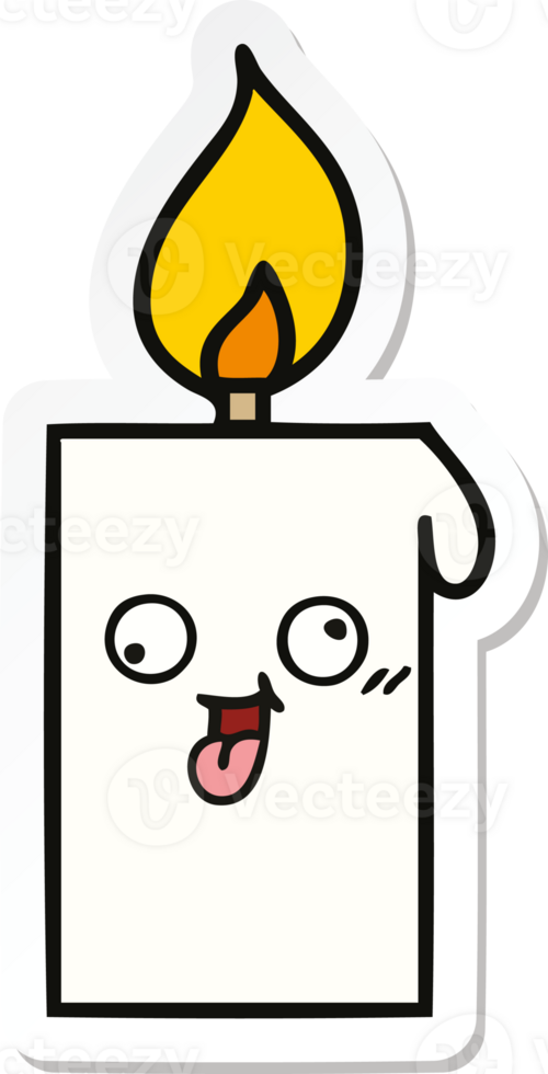 sticker of a cute cartoon lit candle png