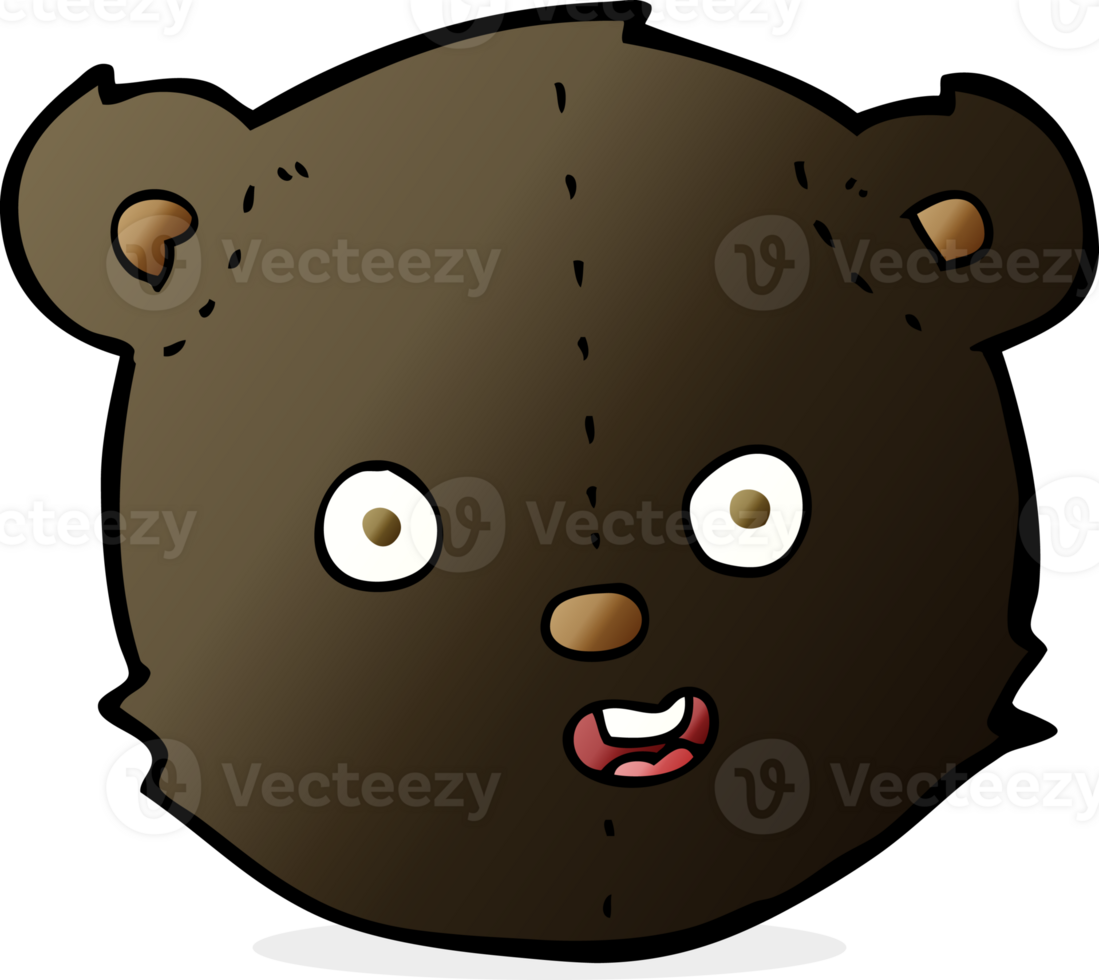 cabeza de oso de peluche negro de dibujos animados png