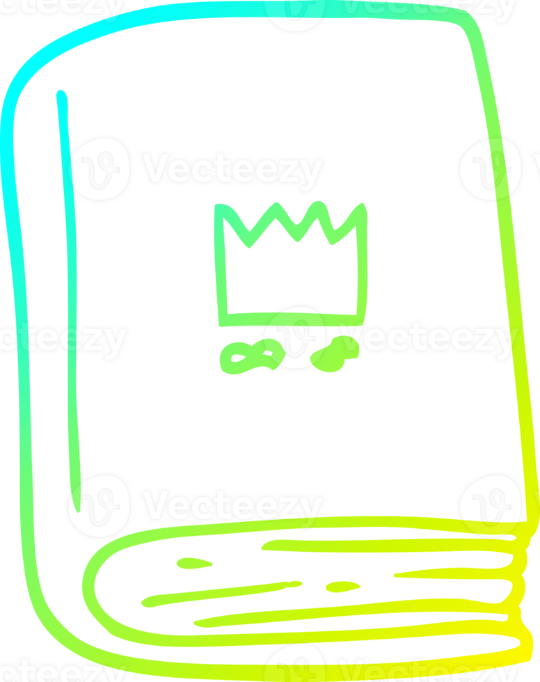 cold gradient line drawing of a cartoon journal book png