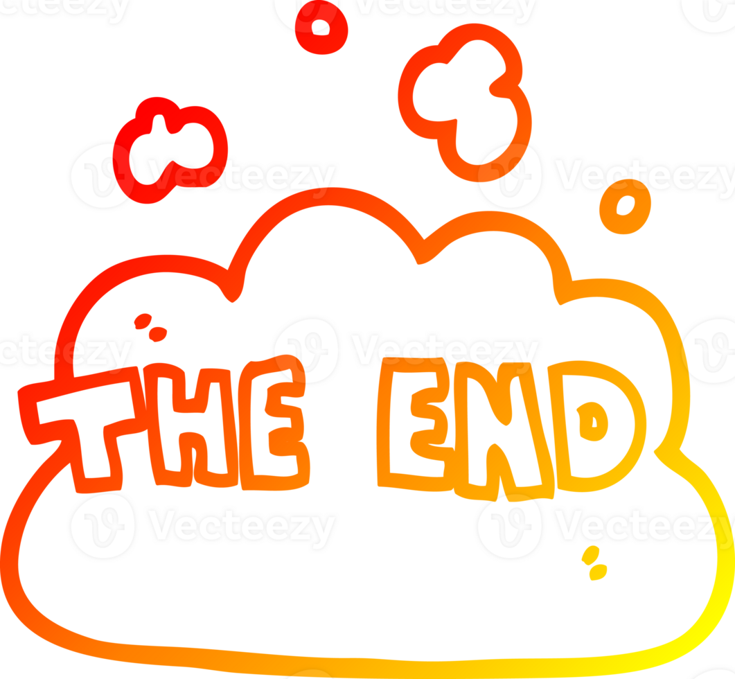 warm gradient line drawing of a cartoon the end font png