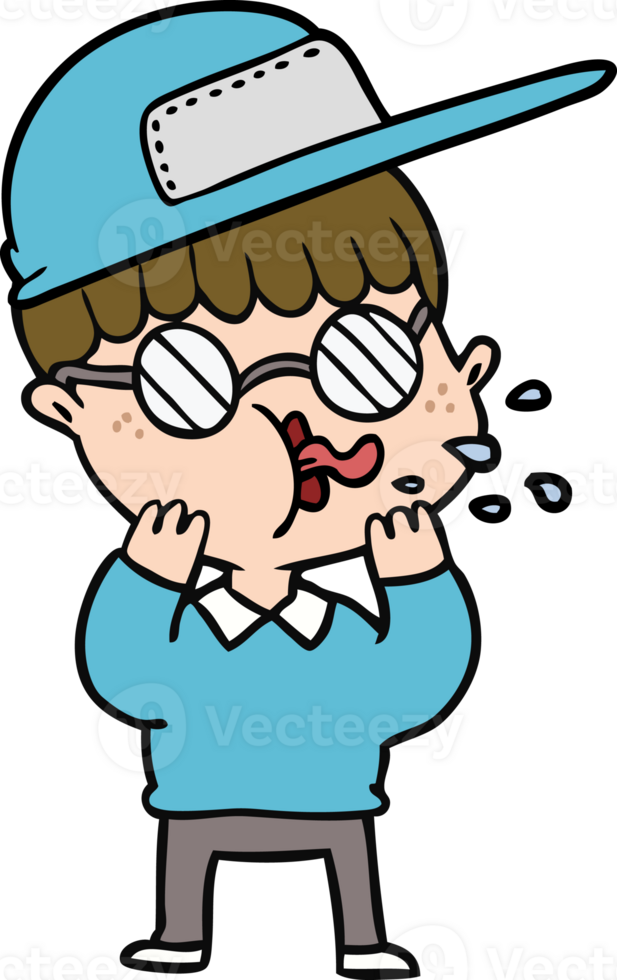 cartoon boy wearing spectacles and cap png
