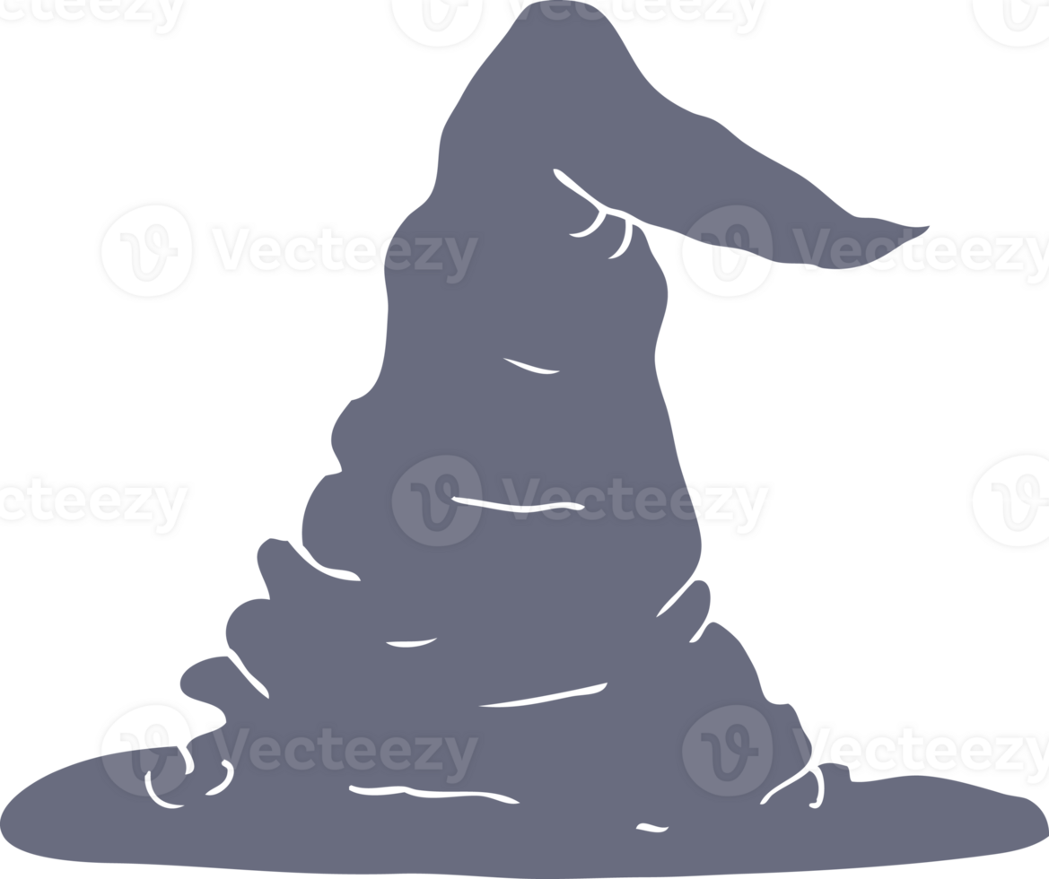 flat color illustration of witch hat png