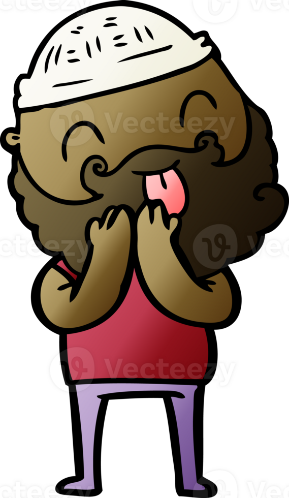 man with beard sticking out tongue png