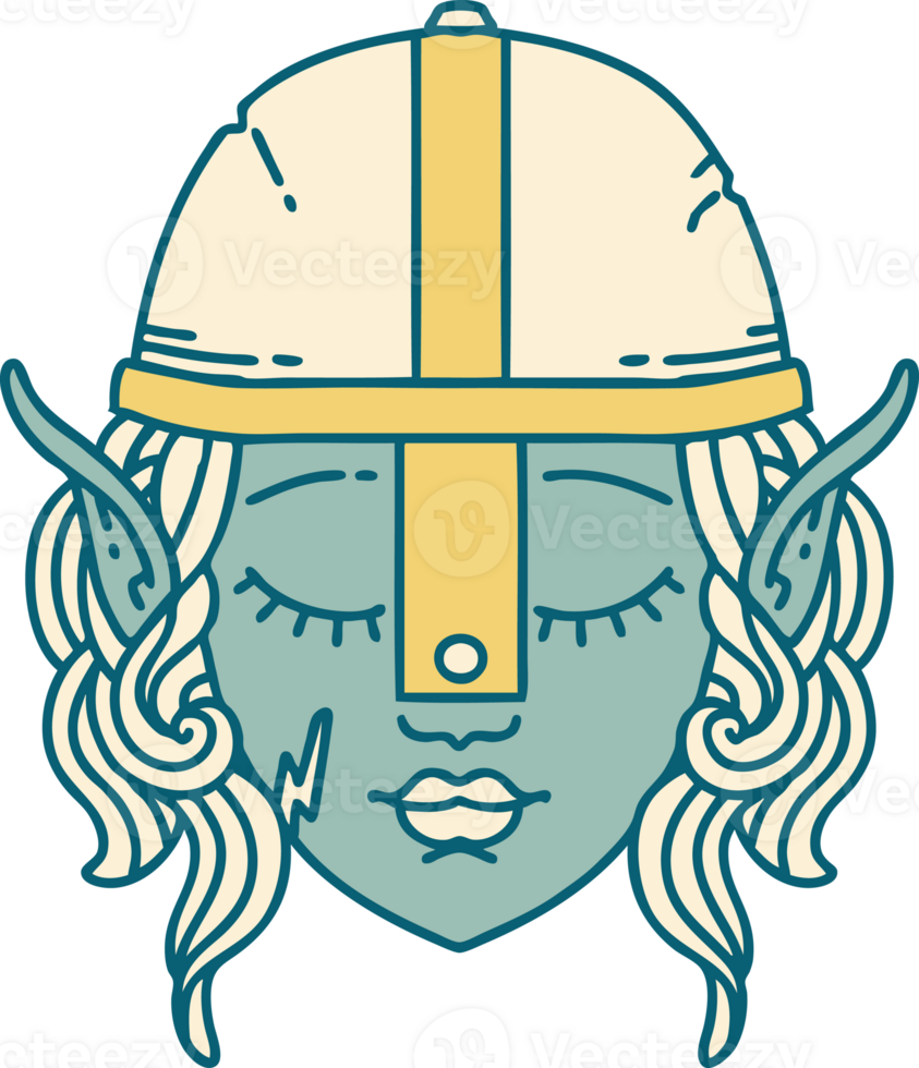 Retro Tattoo Style elf character png