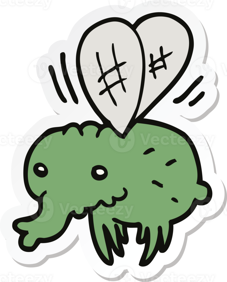 sticker of a cartoon fly png