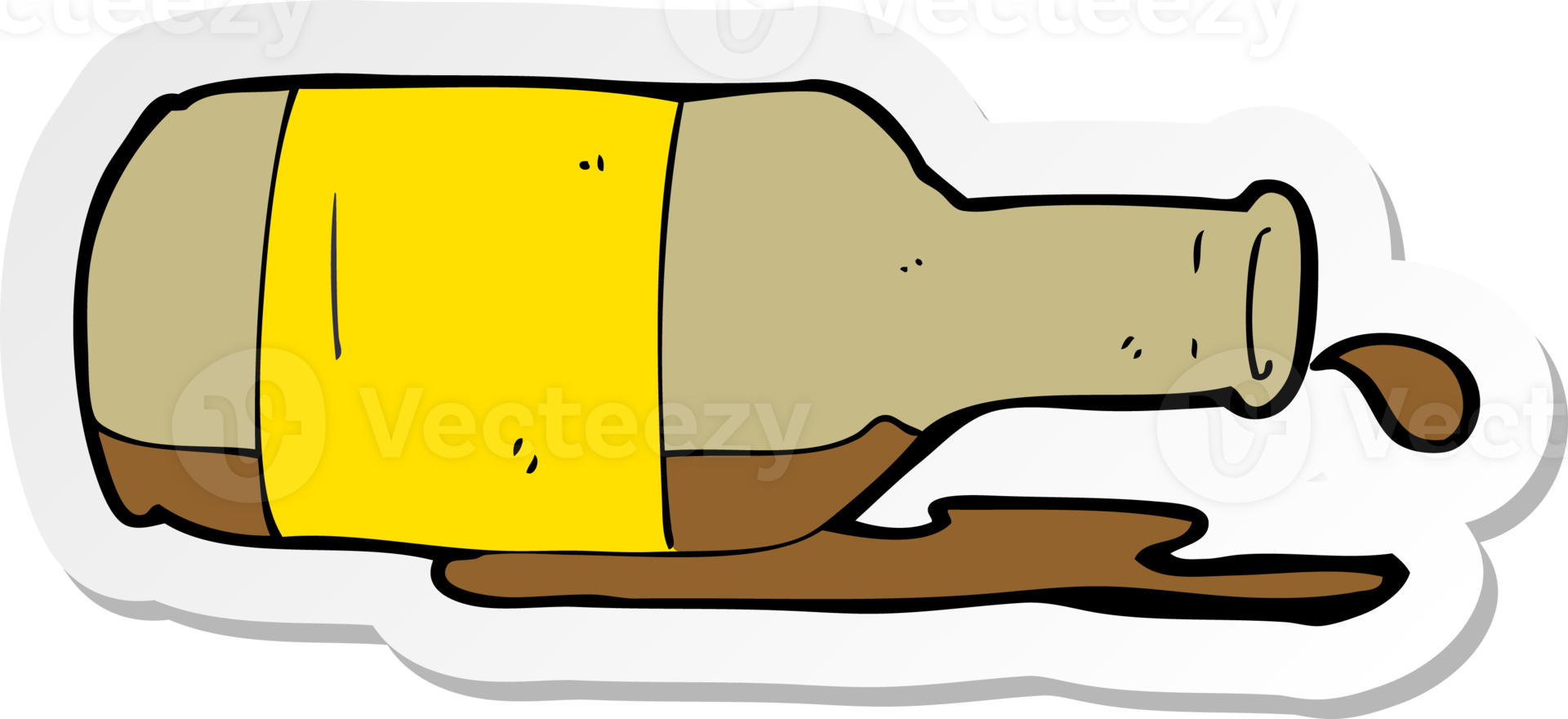 sticker of a cartoon spilled beer png