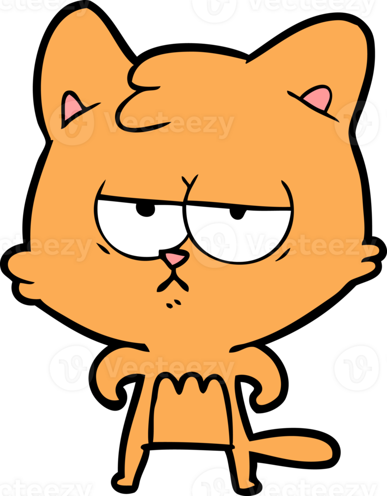 bored cartoon cat png