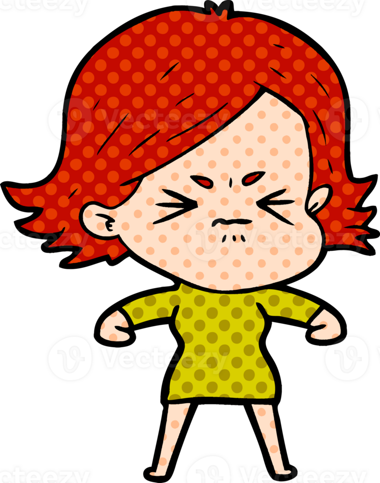 cartoon angry girl png