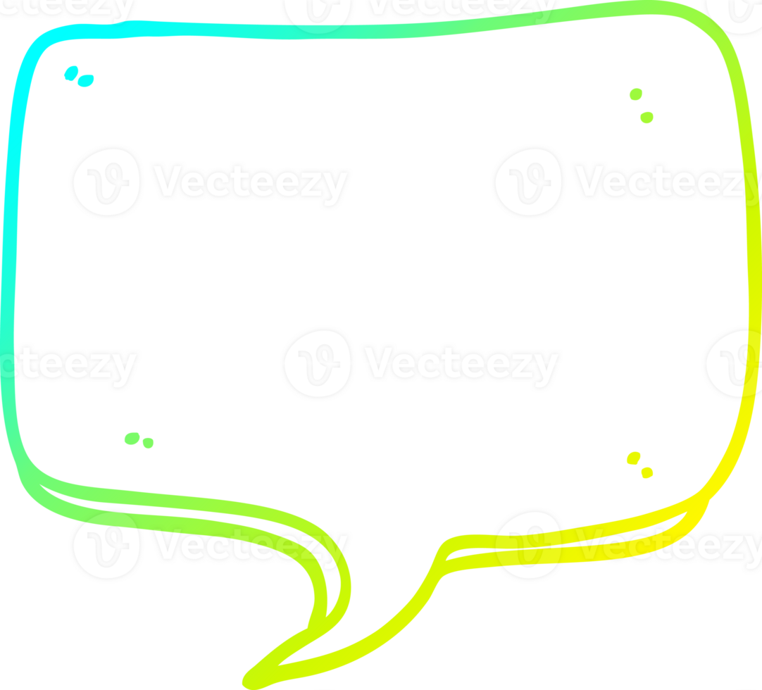 cold gradient line drawing of a cartoon speech bubble png