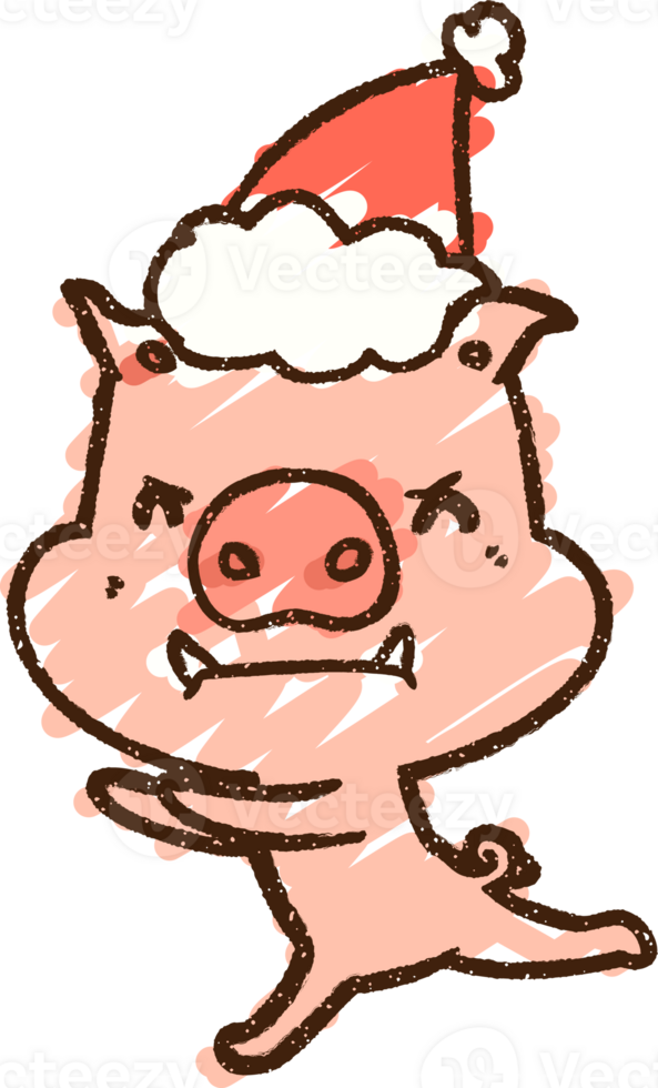 Christmas Pig Chalk Drawing png