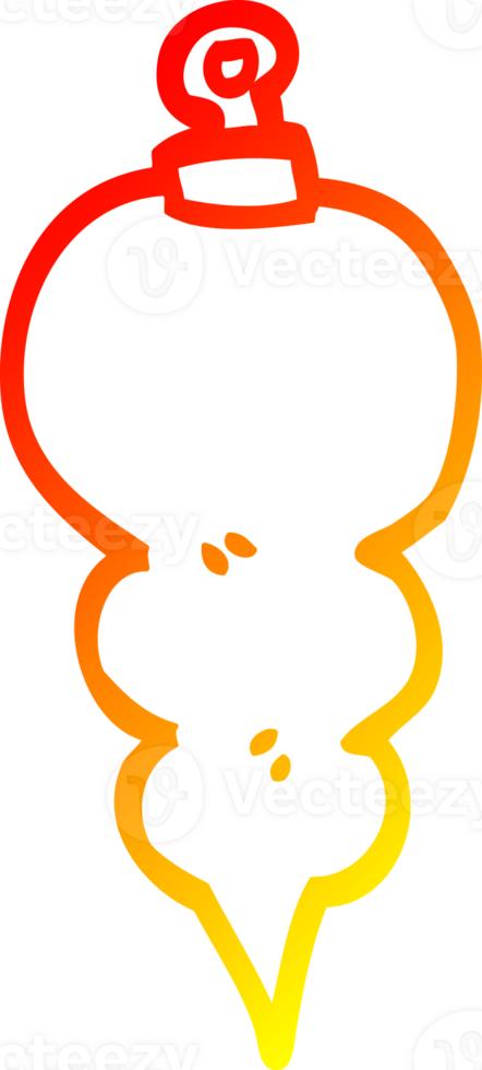warm gradient line drawing of a cartoon xmas decoration png