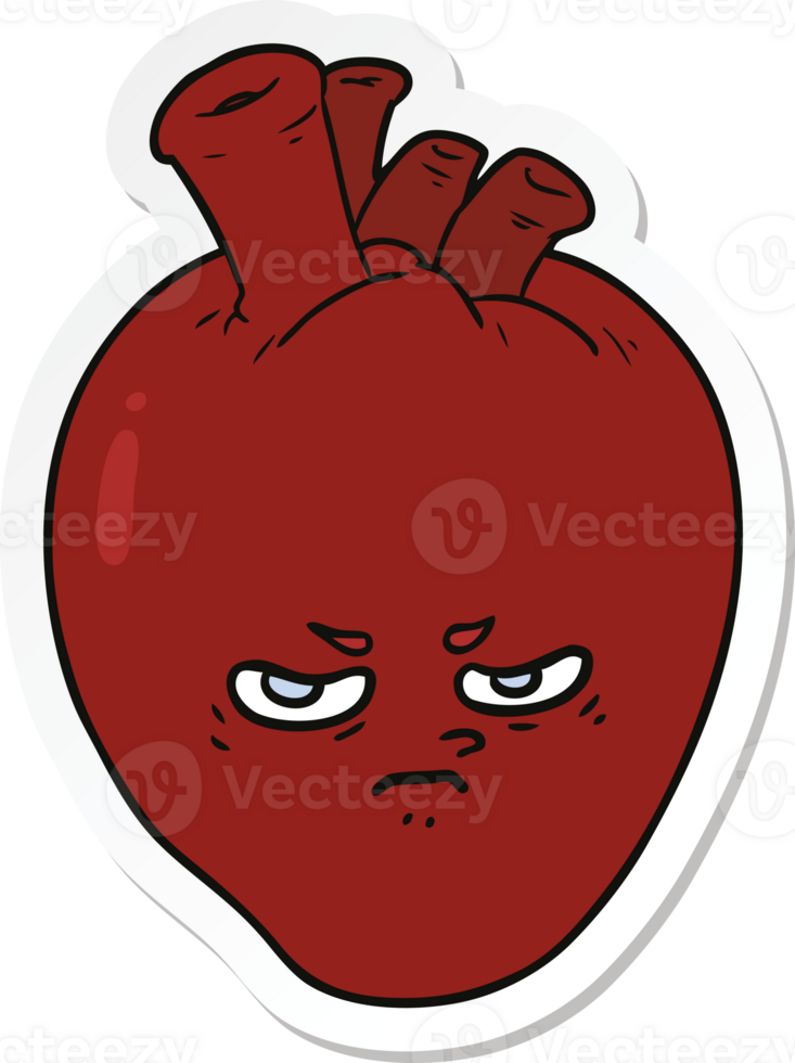 sticker of a cartoon mean heart png