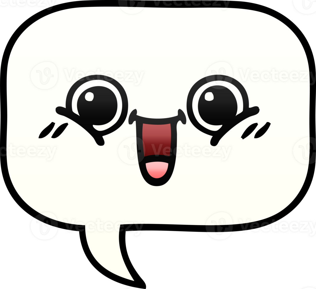 gradient shaded cartoon of a speech bubble png