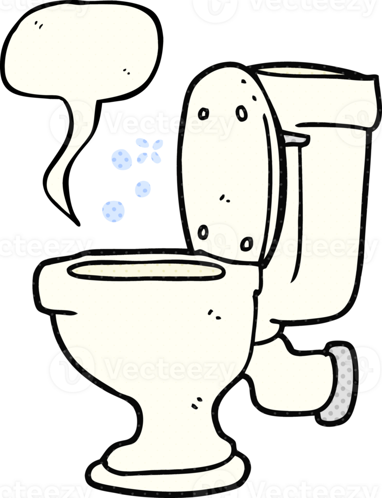 hand drawn comic book speech bubble cartoon toilet png