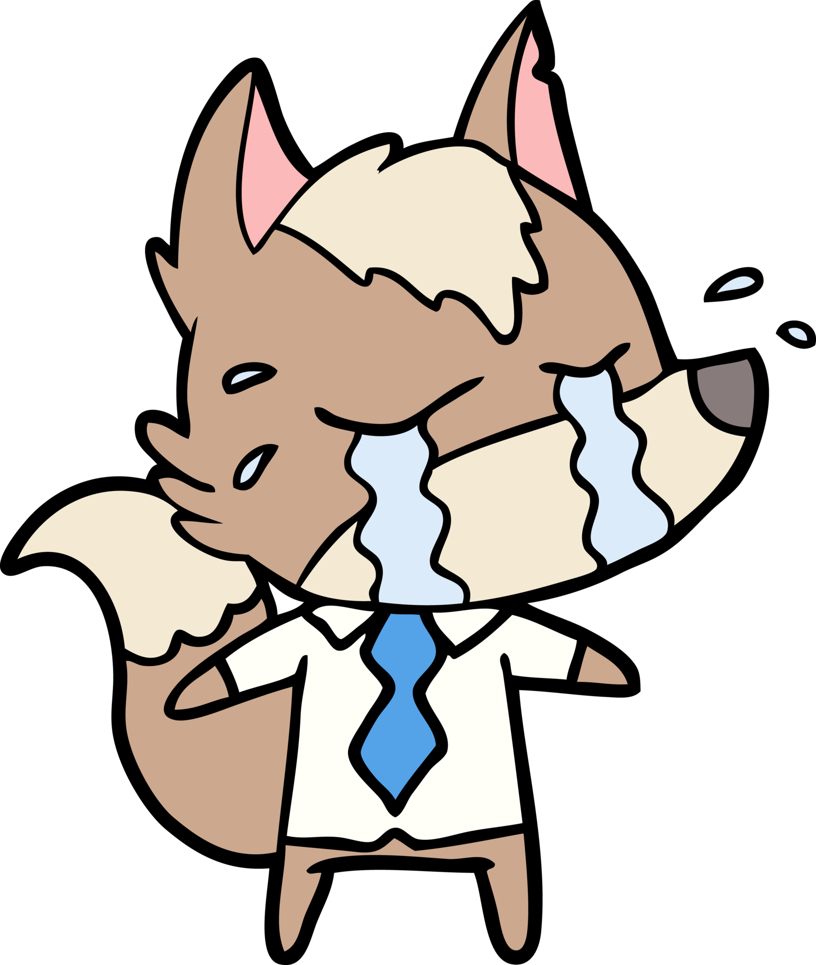 cartoon crying wolf wearing work clothes 44978288 PNG