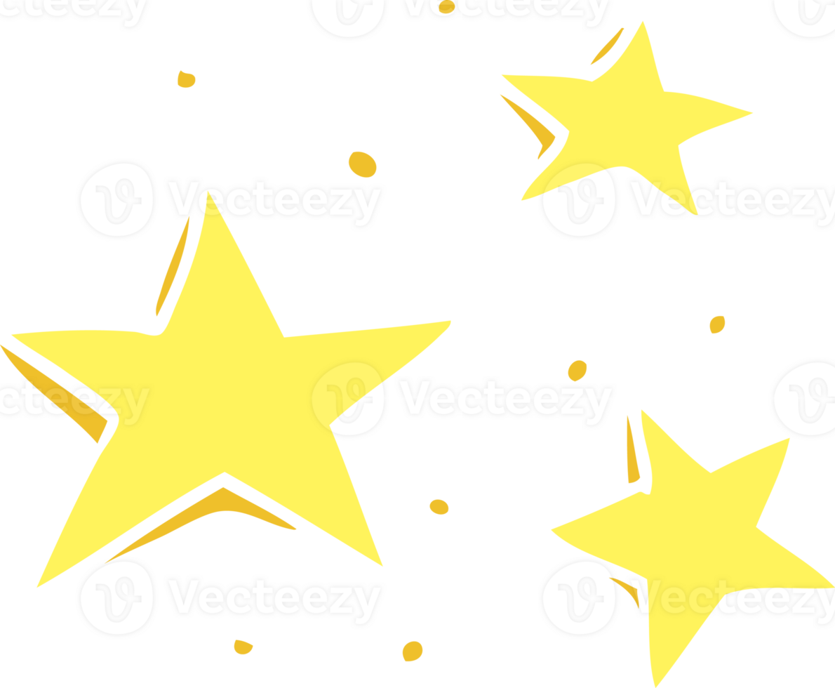 flat color illustration cartoon decorative stars png