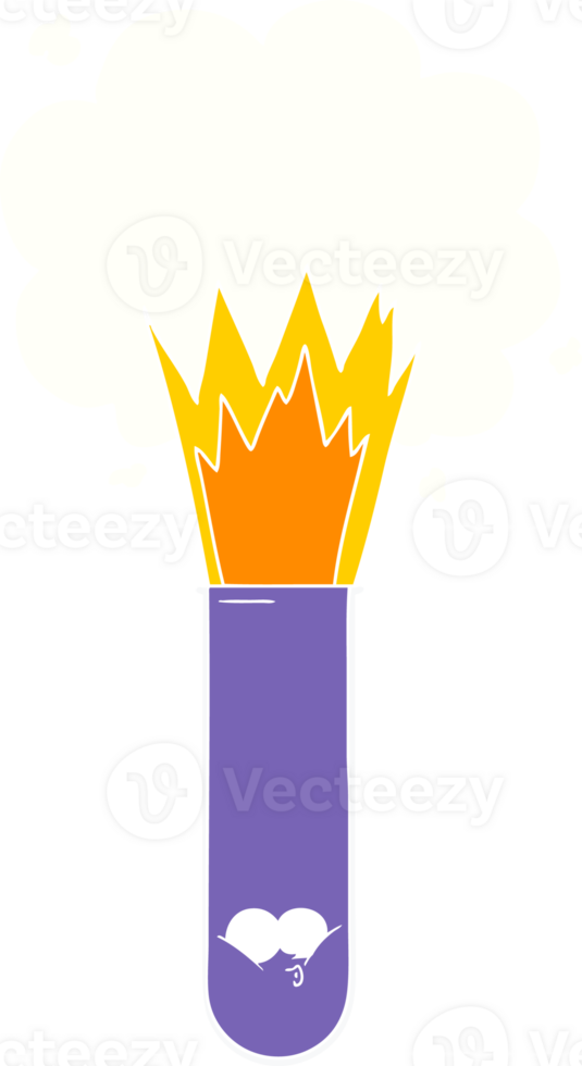 flat color style cartoon exploding chemicals in test tube png