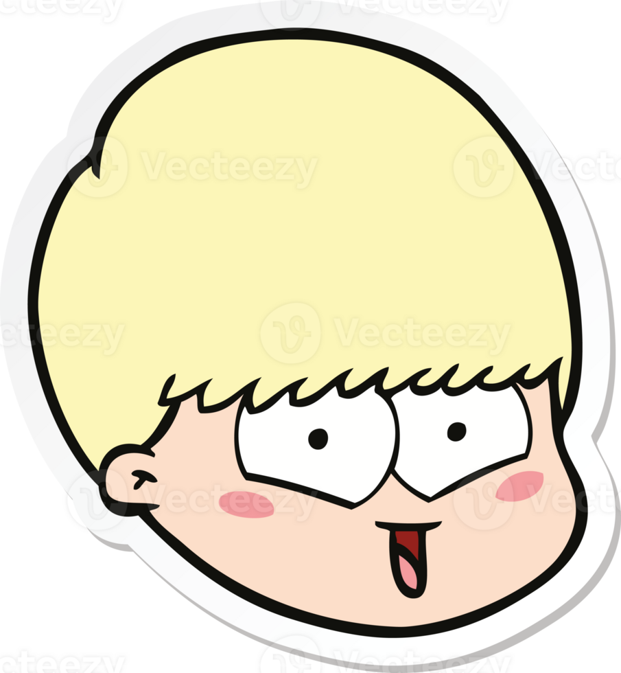 sticker of a cartoon happy boy png