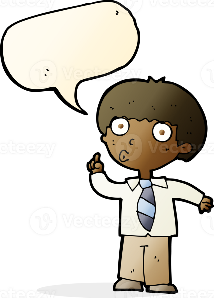 cartoon school boy with question with speech bubble png
