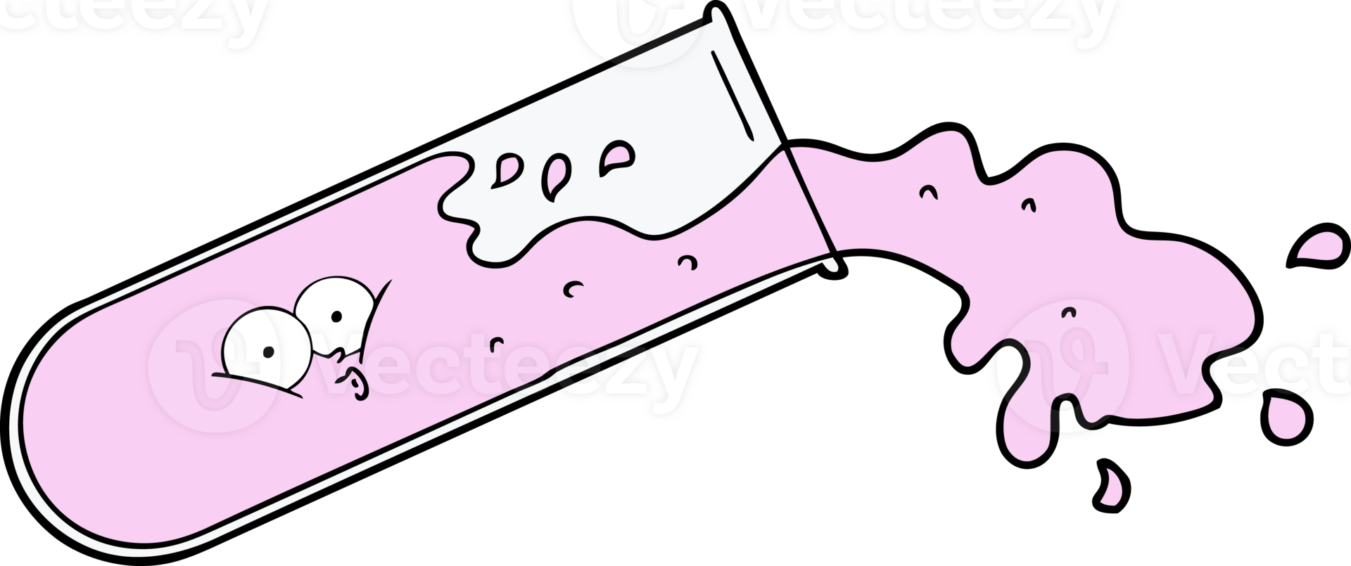 cartoon test tube spilling png